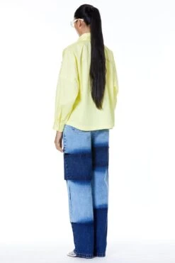 Kanika Goyal Label Yellow Cotton Dolmain Shirt -Outlet Spiffy Fits Store kgsc220926 4