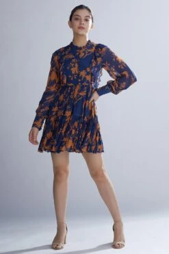 KoAi Chiffon Floral Dress With Frill Detail