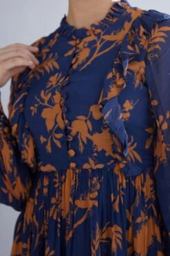 KoAi Chiffon Floral Dress With Frill Detail -Outlet Spiffy Fits Store kofw20015 3