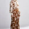 KoAi Brown And Cream Floral Pants