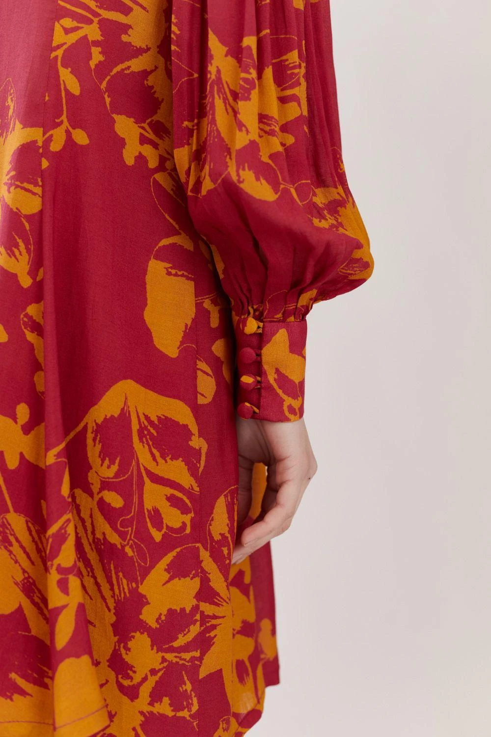 KoAi Dark Pink & Mustard Long Shirt 3 KoAi Dark Pink & Mustard Long Shirt - Image 3