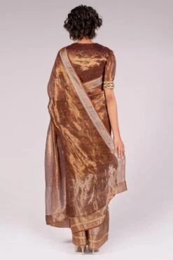 Mimamsaa Mustard Silk Tissue Printed Blouse 7 Mimamsaa Mustard Silk Tissue Printed Blouse -Outlet Spiffy Fits Store mim01217 4