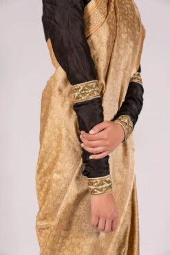 Mimamsaa Silk Chanderi Black Blouse -Outlet Spiffy Fits Store mim01225 3