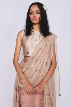 Nadiya Paar Dragon Fly Satin Blouse