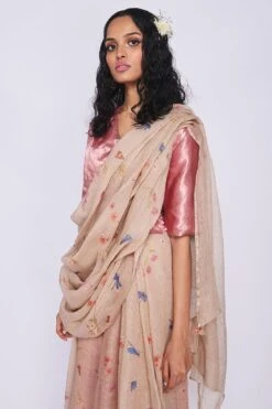 Nadiya Paar Pink Leher Satin Blouse