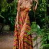 Punit Balana Mustard Printed Maxi Dress With Tassels
