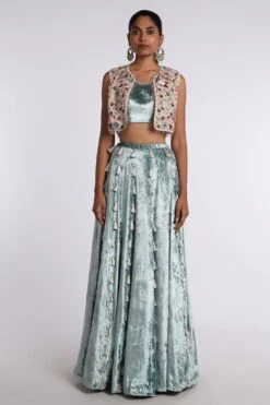 Payal Singhal Periwinkle Blue Lehenga Set