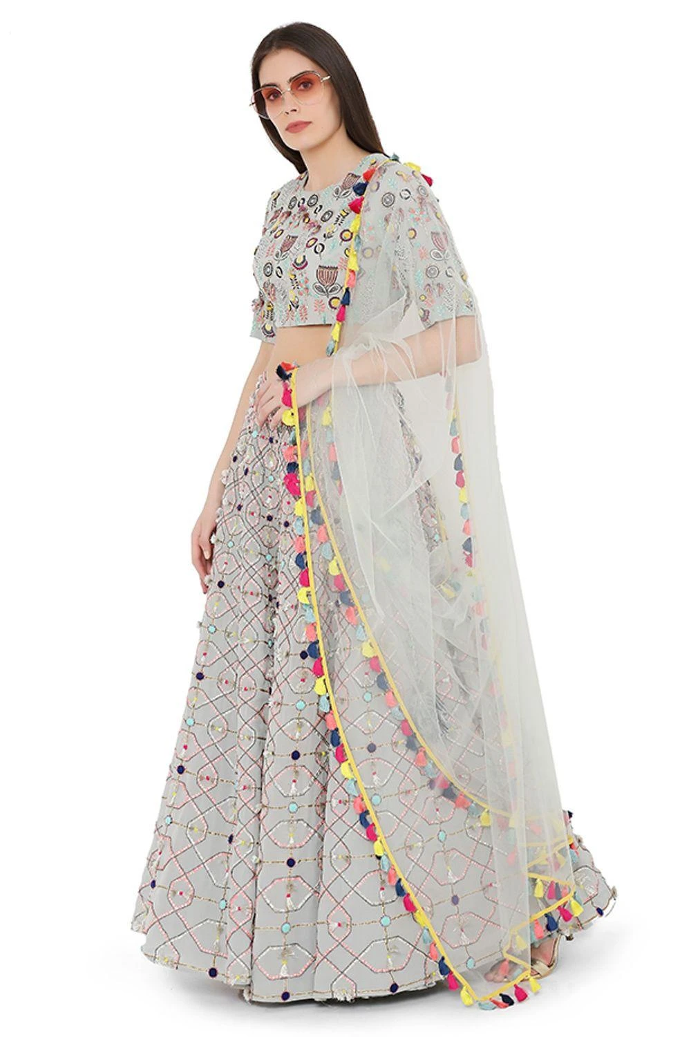 Payal Singhal Pale Blue Lehenga Set With Embroidered Choli 2 Payal Singhal Pale Blue Lehenga Set With Embroidered Choli - Image 2