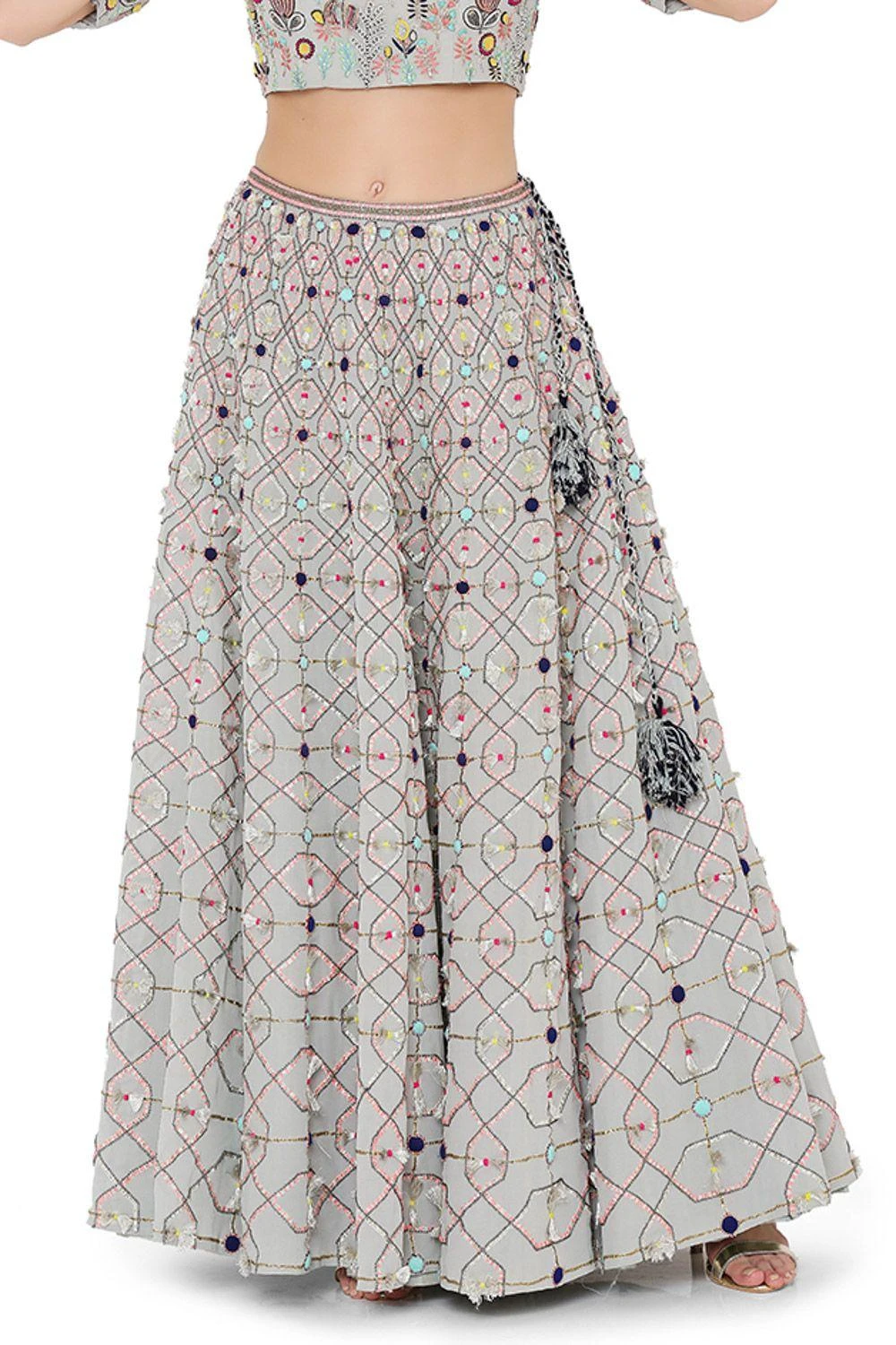 Payal Singhal Pale Blue Lehenga Set With Embroidered Choli 4 Payal Singhal Pale Blue Lehenga Set With Embroidered Choli - Image 4