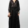 Rara Avis Sequin Embroidered Maxi Dress