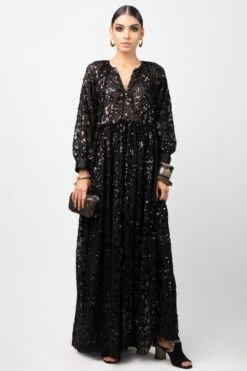Rara Avis Sequin Embroidered Maxi Dress