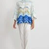 Rias Jaipur Ocean Blue Printed Shirt