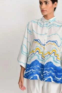 Rias Jaipur Ocean Blue Printed Shirt -Outlet Spiffy Fits Store rias par 03 4 1