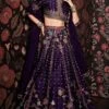 Ridhi Mehra Purple Embroidered Lehenga Set