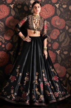 Ridhi Mehra Black Embroidered Lehenga Set