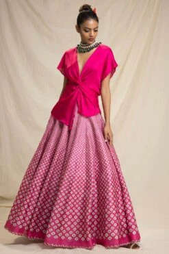 Outlet Spiffy Fits Store 8 Rajdeep Ranawat Bandhni Printed Lehenga With Knotted Blouse
