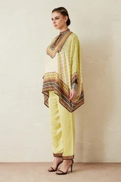 Rajdeep Ranawat Ombre Lime Green Top With An Asymmetric Hem -Outlet Spiffy Fits Store rr358 3