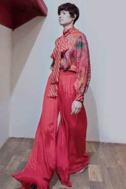 Siddhartha Bansal Bow Neck Top With Geometric Print