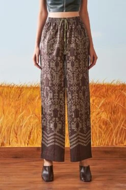 Ikai Brown Shibori Drawstring Pants -Outlet Spiffy Fits Store sh pnt 2134br 2