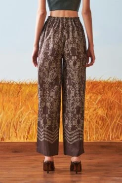 Ikai Brown Shibori Drawstring Pants -Outlet Spiffy Fits Store sh pnt 2134br 4