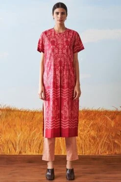 Ikai Pink Cotton Tapered Pants