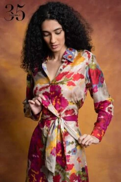 Saaksha & Kinni Multicoloured Floral High-waisted Trousers 9 Saaksha & Kinni Multicoloured Floral High-waisted Trousers -Outlet Spiffy Fits Store sk 229sk6 4