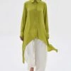 Corpora Studio Green Shirt With An Asymmetrical Hem