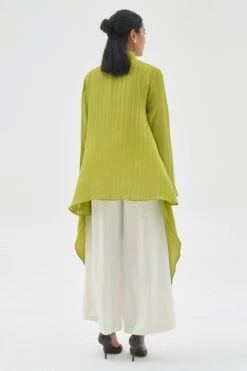 Corpora Studio Green Shirt With An Asymmetrical Hem -Outlet Spiffy Fits Store ss22to4 3