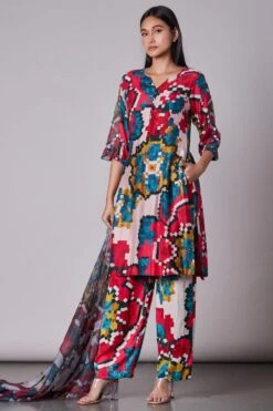 Saaksha & Kinni Ikat Print Cotton Silk Pants