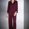 Rohit Gandhi + Rahul Khanna Maroon Top With Embellished Collar