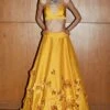 Varun Bahl Yellow Applique Lehenga Set