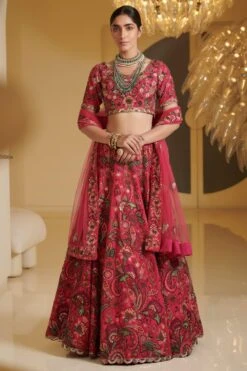 Varun Bahl Rose Pink Embroidered Lehenga