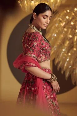 Varun Bahl Rose Pink Embroidered Lehenga -Outlet Spiffy Fits Store vbcw20lh 026 5