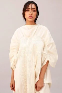 Antar-Agni Relaxed Fit Dress With Running Tucks Details -Outlet Spiffy Fits Store wdr711 3