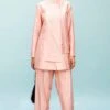 Antar-Agni Pink Shirt With Pleated Panels