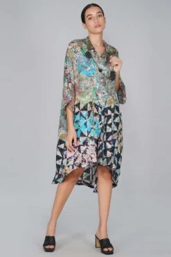 YAVI Abstract Silk Dress