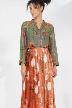 YAVI Sylvan Polyester Silk Skirt