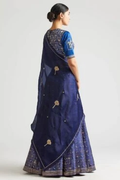 Kshitij Jalori Kali Sapphire Lehenga Set With Embroidered Dupatta -Outlet Spiffy Fits Store zanzibar10 kalidu 4
